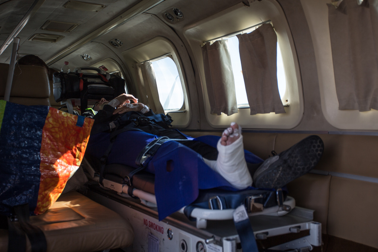 Dominik Raab Road to Recovery Ambulance Jet