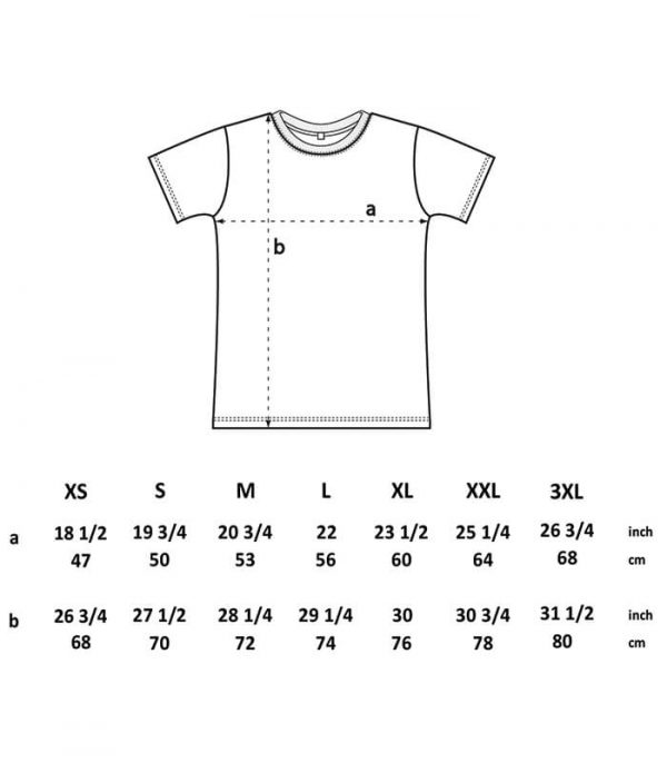 LINES T-Shirt Größentabelle